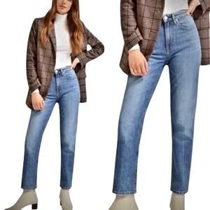 EVERLANE High Waist Straight Ankle Jeans Medium Blue Wash Size 29